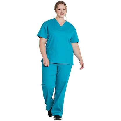 Dickies Signature V-neck Scrub Top, Teal, 2XL