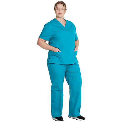 Dickies Signature V-neck Scrub Top, Teal, 2XL