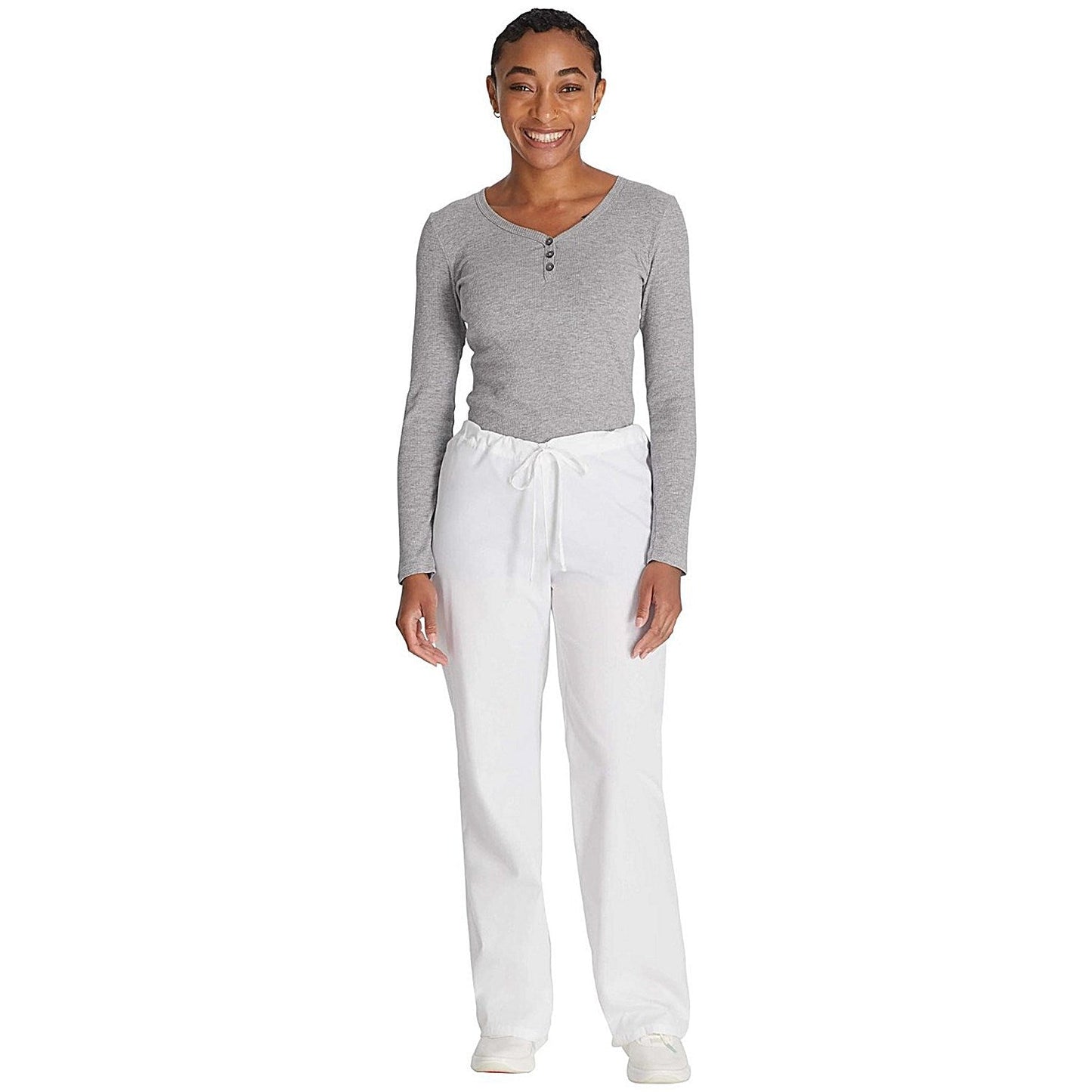 Dickies Signature Drawstring Scrub Bottoms, White, Small