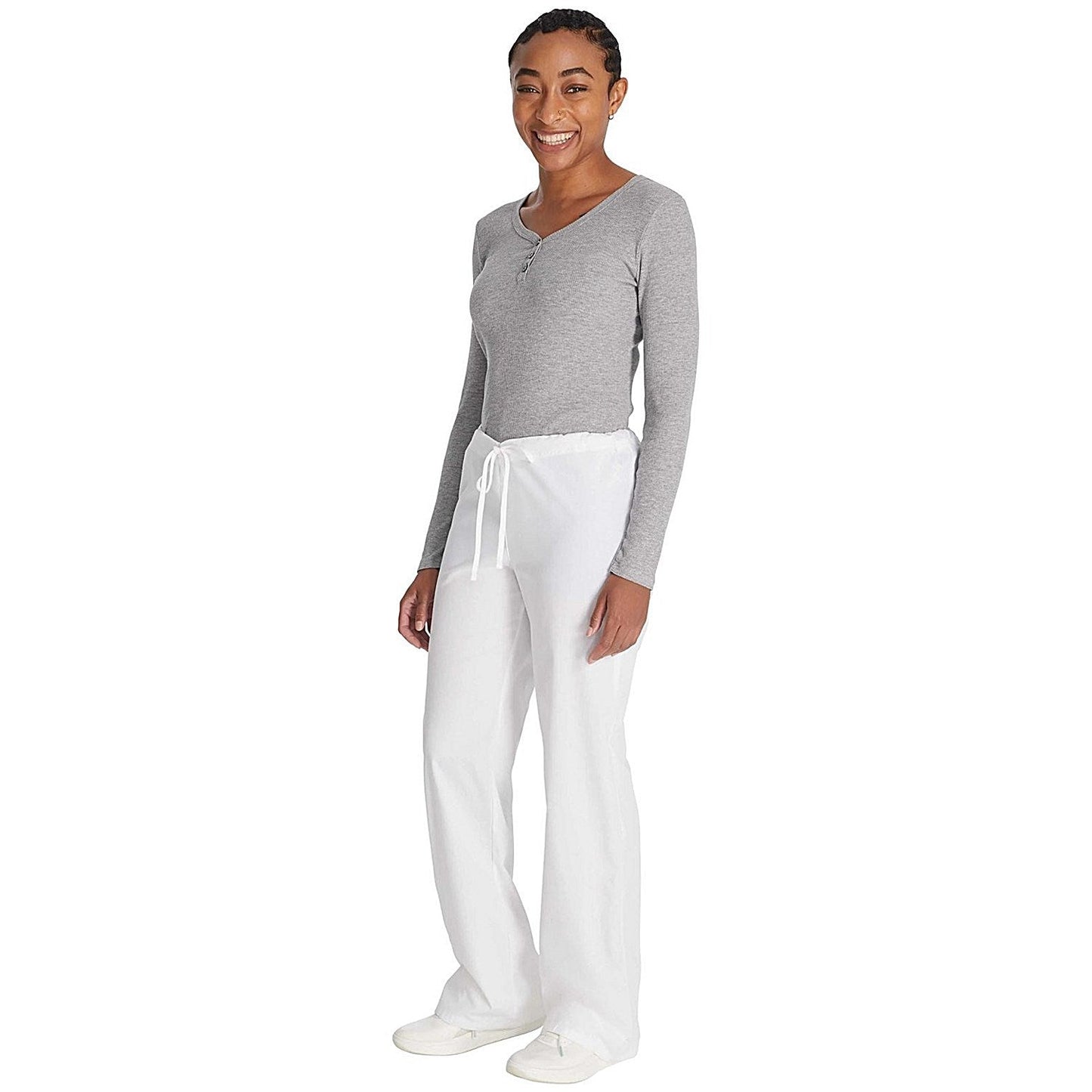Dickies Signature Drawstring Scrub Bottoms, White, Small