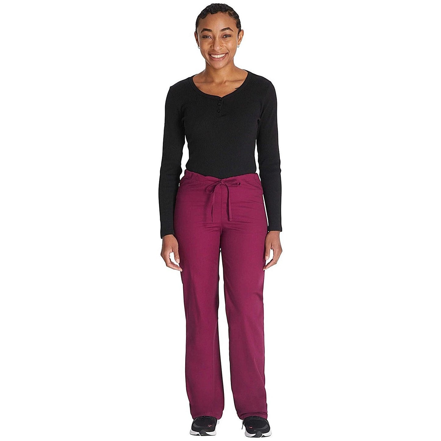 Dickies Signature Drawstring Scrub Bottoms, Wine Red, Medium