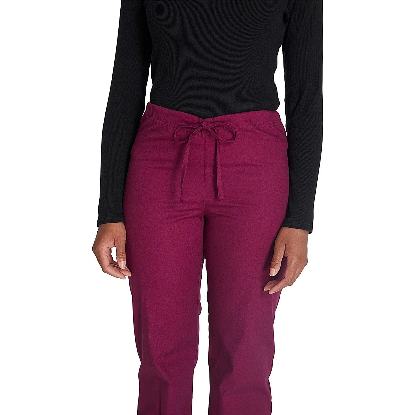 Dickies Signature Drawstring Scrub Bottoms, Wine Red, Medium