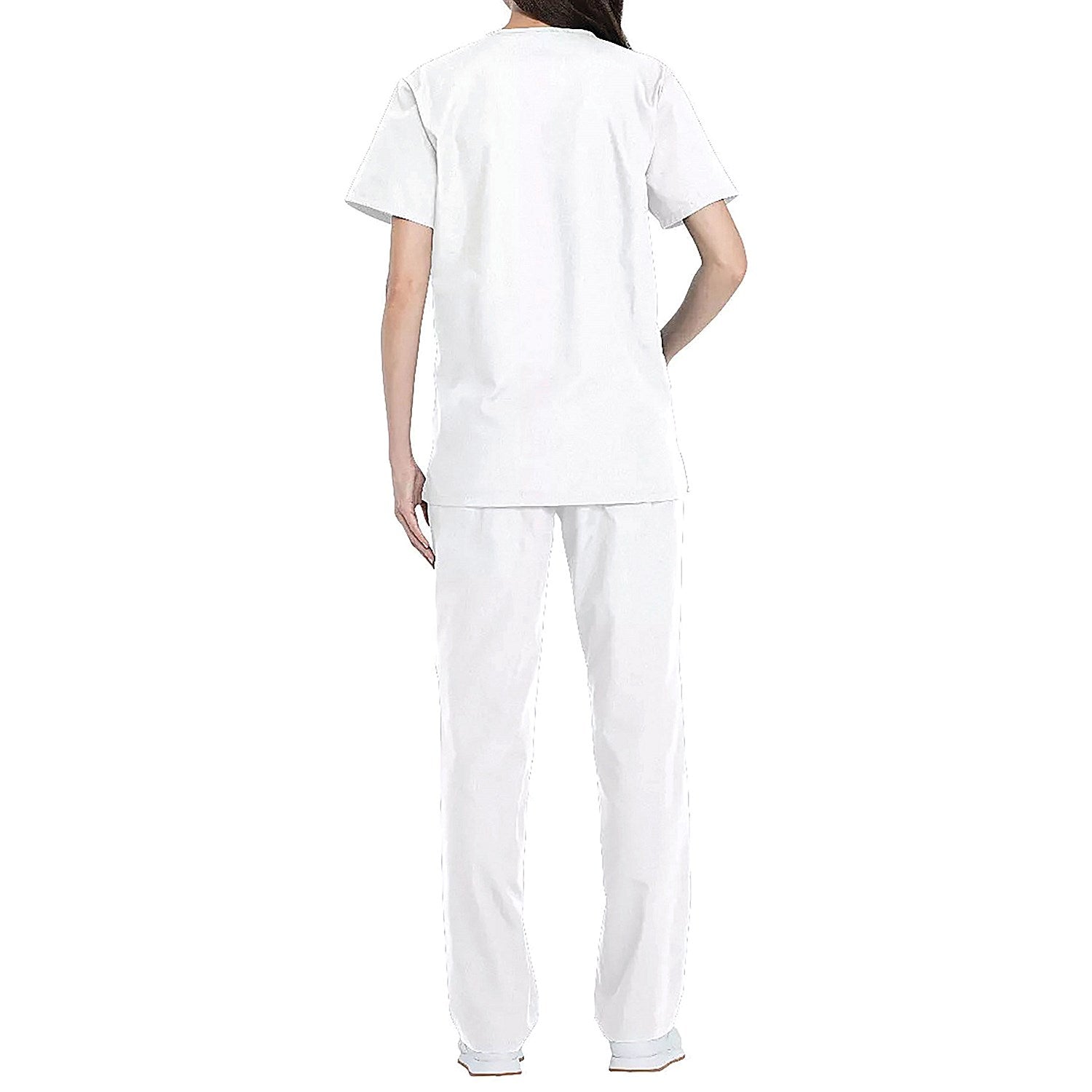 Dickies DKP520C Unisex Scrub Set Top and Trousers, White, Size Medium Easy2Order : WIS24571
