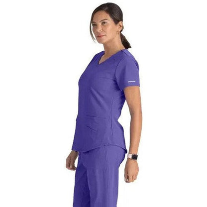 Skechers SK101 Breeze Female Scrub Top, Grape, Size XS