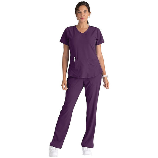 Skechers SK101 Breeze Female Scrub Top, Grape, Size Small