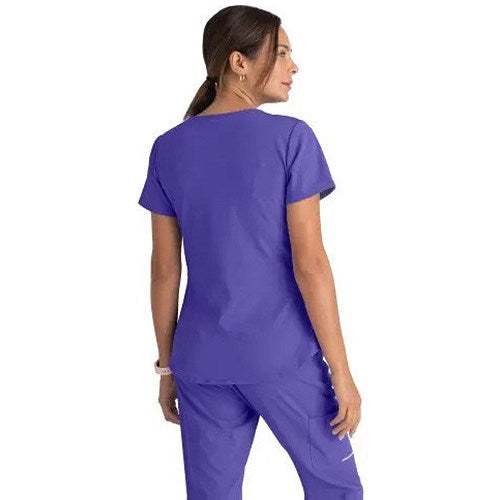 Skechers SK101 Breeze Female Scrub Top, Grape, Size Small