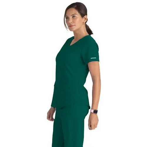 Skechers SK101 Breeze Female Scrub Top, Hunter Green, Size XL