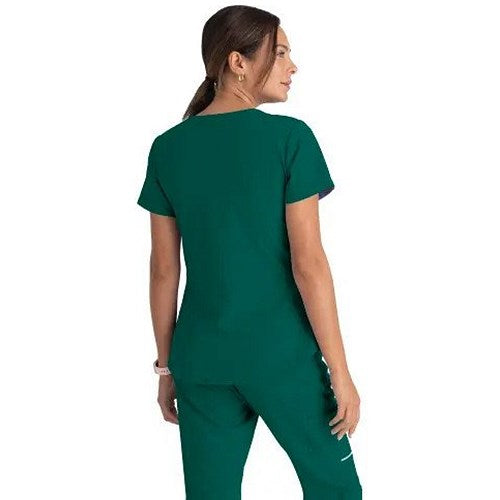 Skechers SK101 Breeze Female Scrub Top, Hunter Green, Size 2XL