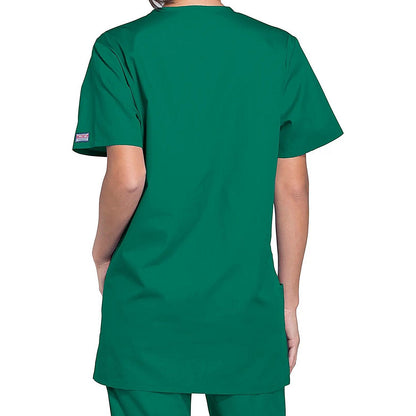 Cherokee Professional V-Neck Scrub Top, Hunter Green, Medium