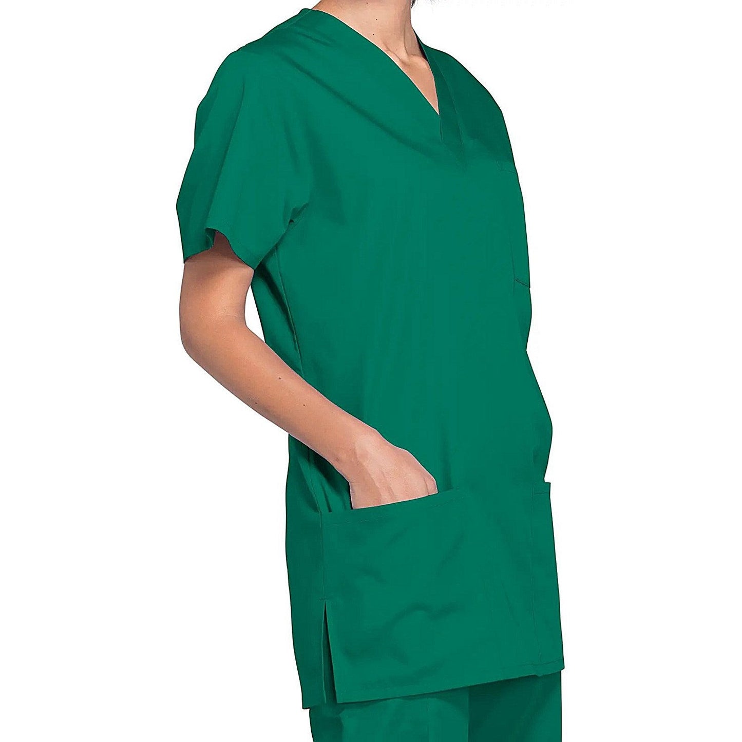 Cherokee Professional V-Neck Scrub Top, Hunter Green, XL