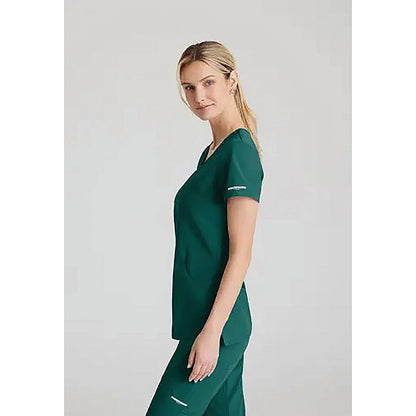 Skechers Female V Neck Scrub Top, Hunter Green, 2XS