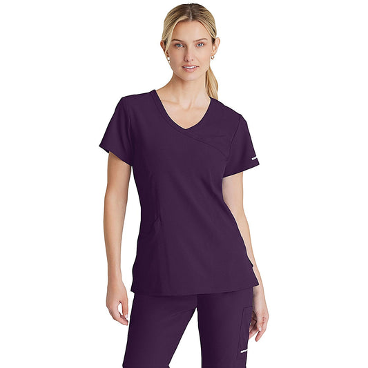 Skechers Female V Neck Scrub Top, Eggplant, 5XL