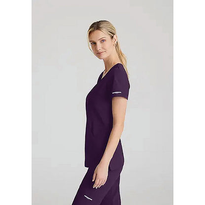 Skechers Female V Neck Scrub Top, Eggplant, 5XL
