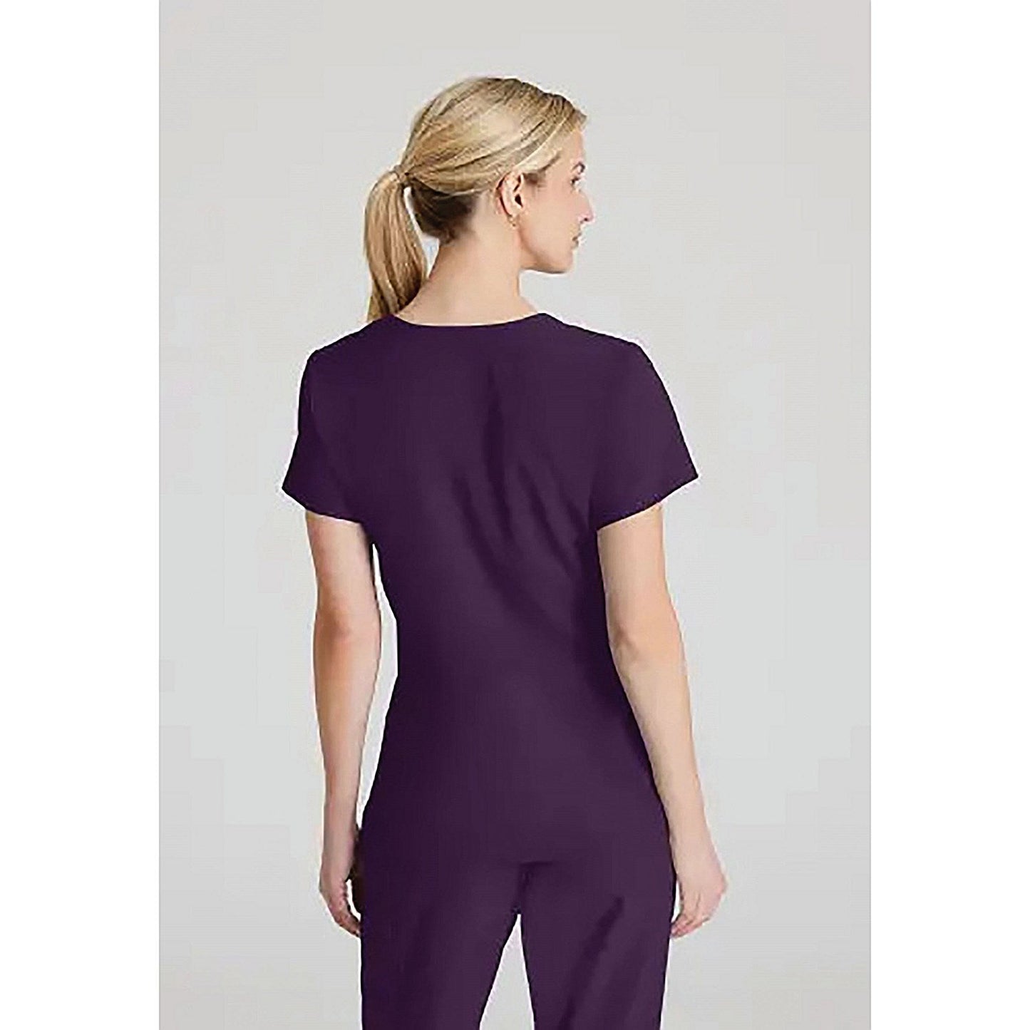 Skechers Female V Neck Scrub Top, Eggplant, 5XL
