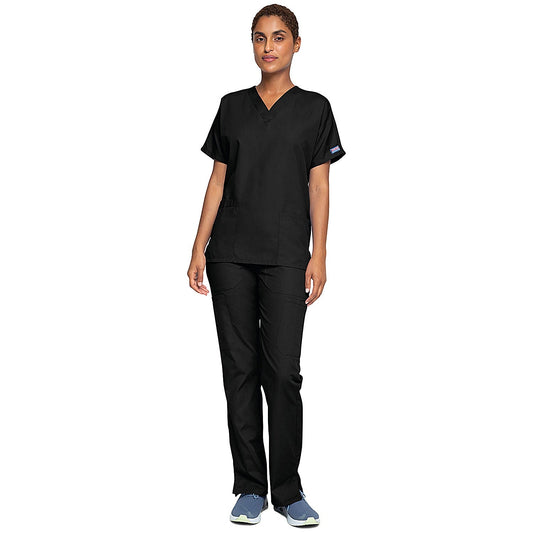 Cherokee Unisex Scrub Top, Black, Large
