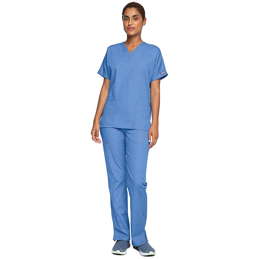 Cherokee Unisex Scrub Top, Ceil Blue, Large