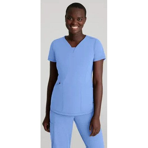 Skechers Slip-ins Serene Knit Scrub Top, Ceil Blue, Small