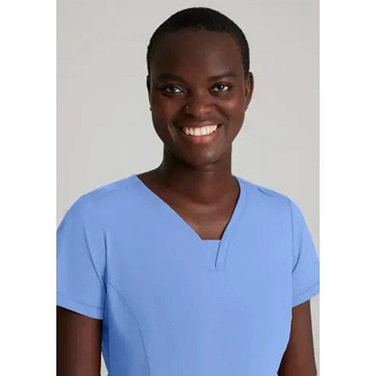 Skechers Slip-ins Serene Knit Scrub Top, Ceil Blue, Small