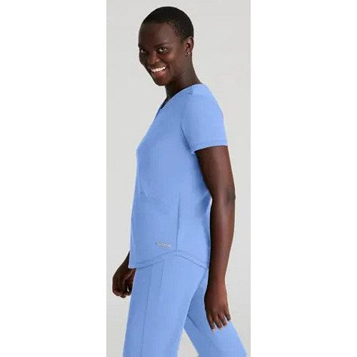 Skechers Slip-ins Serene Knit Scrub Top, Ceil Blue, Small