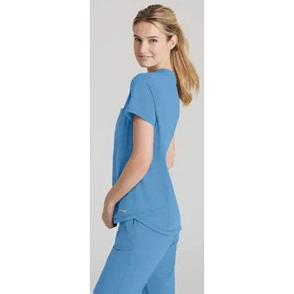 Skechers Slip-ins Flow Knit Scrub Top, Ceil Blue, XL