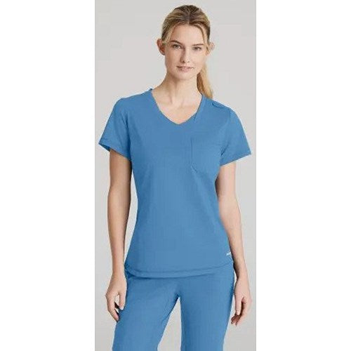 Skechers Slip-ins Flow Knit Scrub Top, Ceil Blue, 5XL