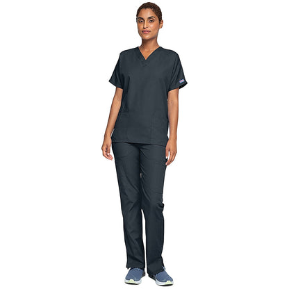 Cherokee Unisex Scrub Top, Pewter, 3XL