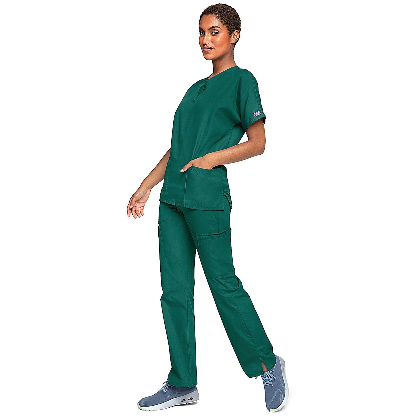 Cherokee Unisex Scrub Top, Hunter Green, 2XL