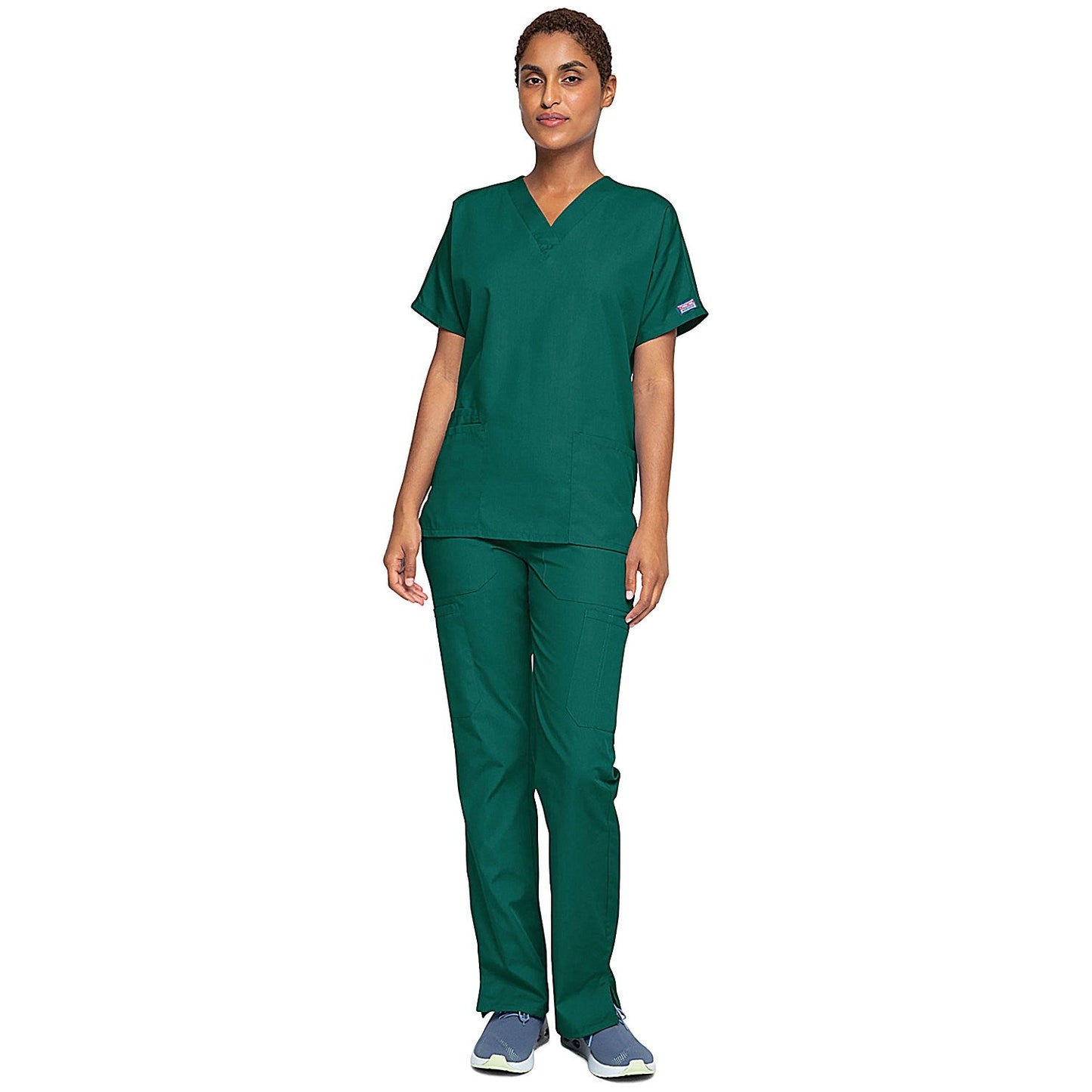 Cherokee Unisex Scrub Top, Hunter Green, Large