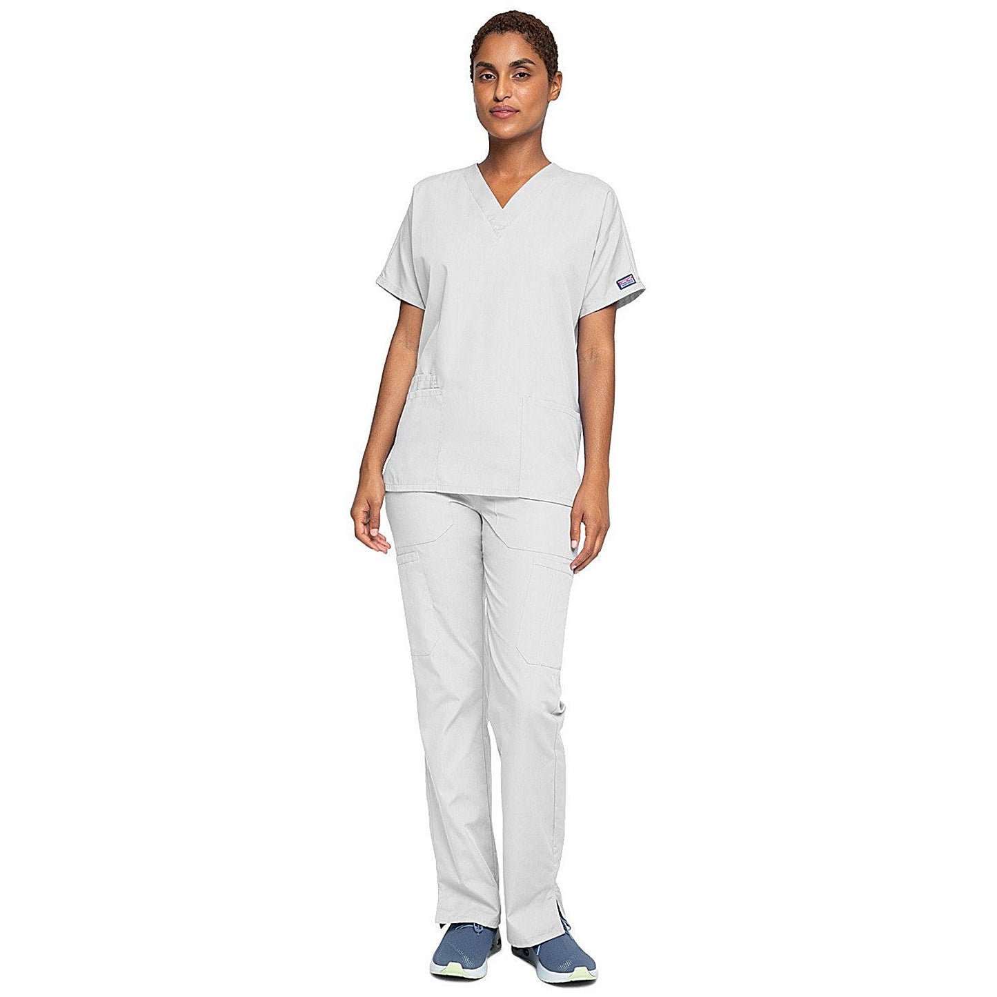 Cherokee 4700 Unisex Scrub Top, White, Large