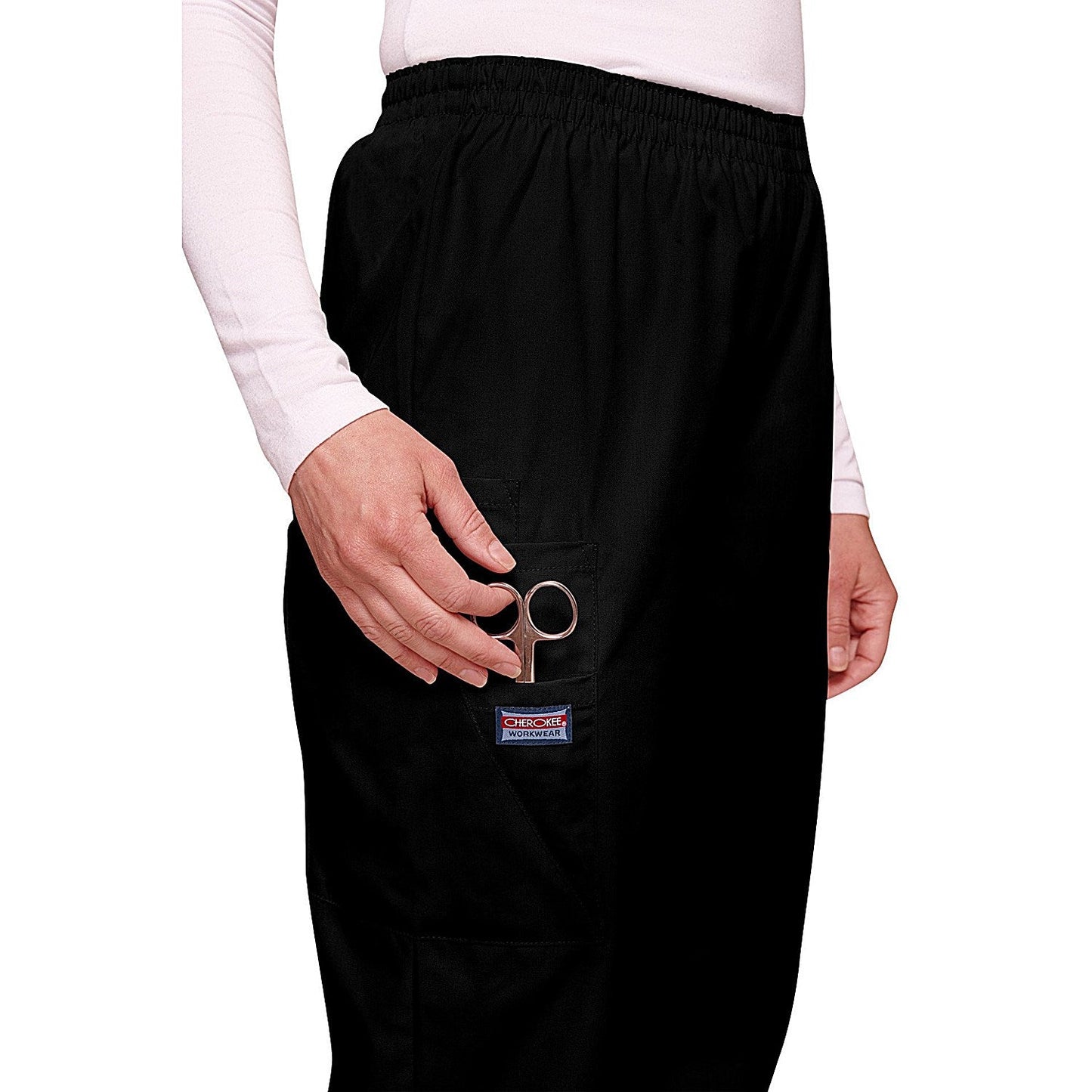 Cherokee CH4200 Elasticated Scrub Trousers, Black, Size 2XL