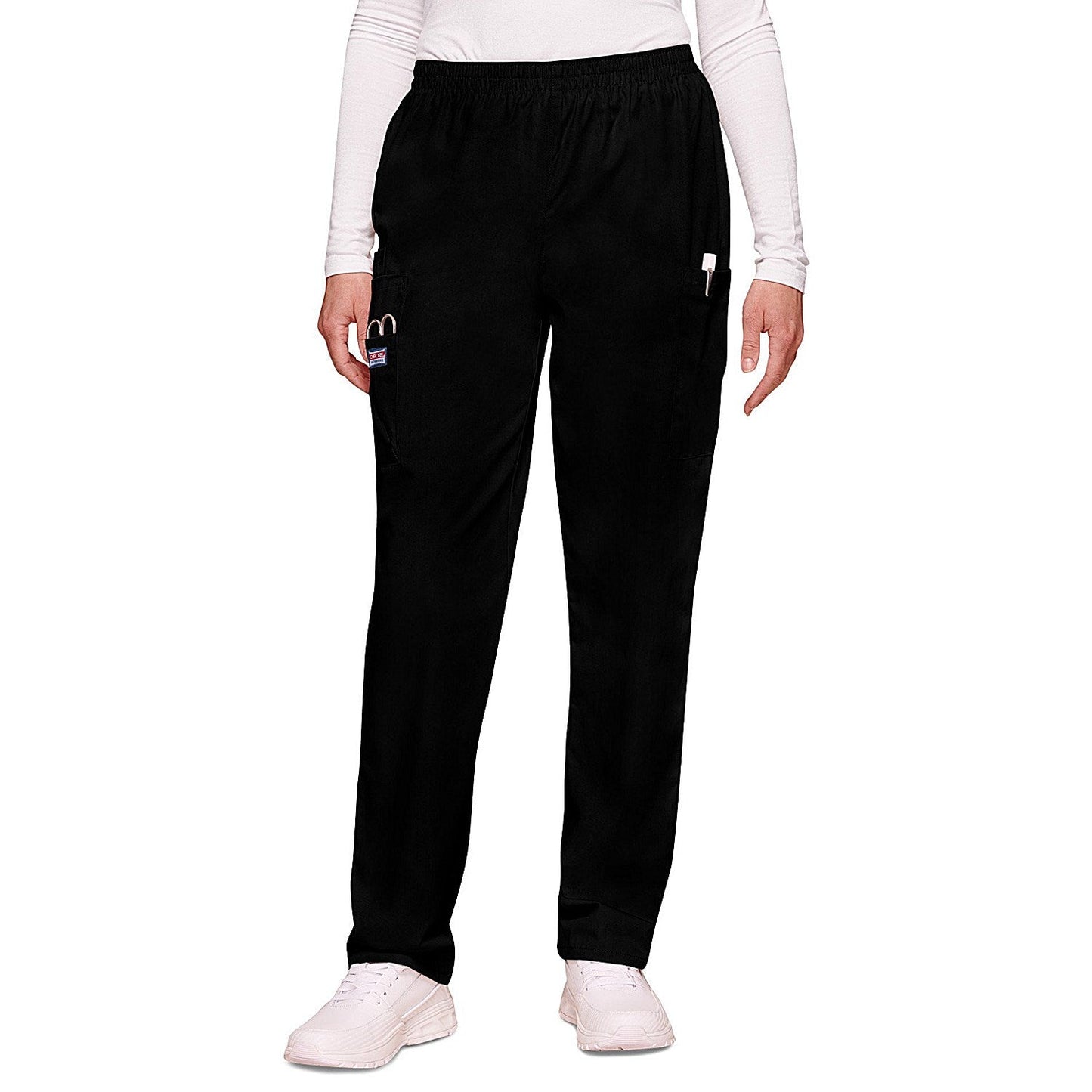 Cherokee CH4200 Elasticated Scrub Trousers, Black, Size 2XS