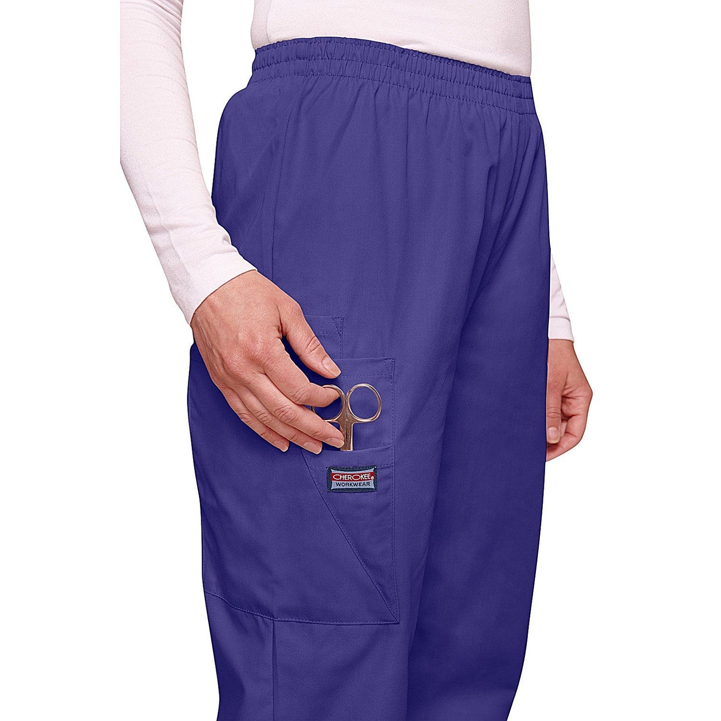 Cherokee CH4200 Elasticated Scrub Trousers, Grape, Size Small
