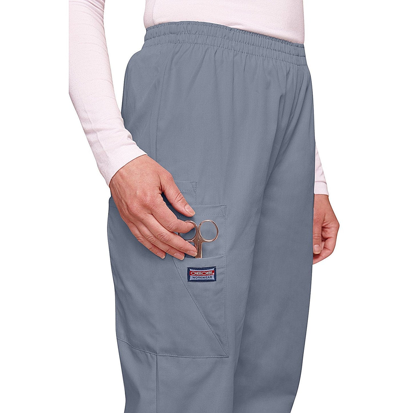 Cherokee CH4200 Elasticated Scrub Trousers, Grey, Size Medium