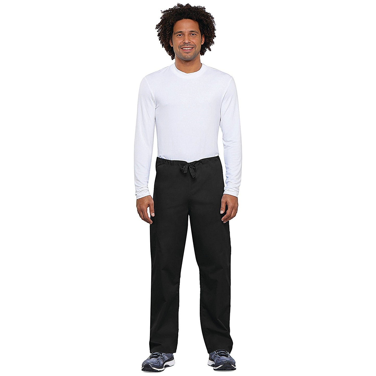 Cherokee Unisex Drawstring Scrub Trousers, Black, XL