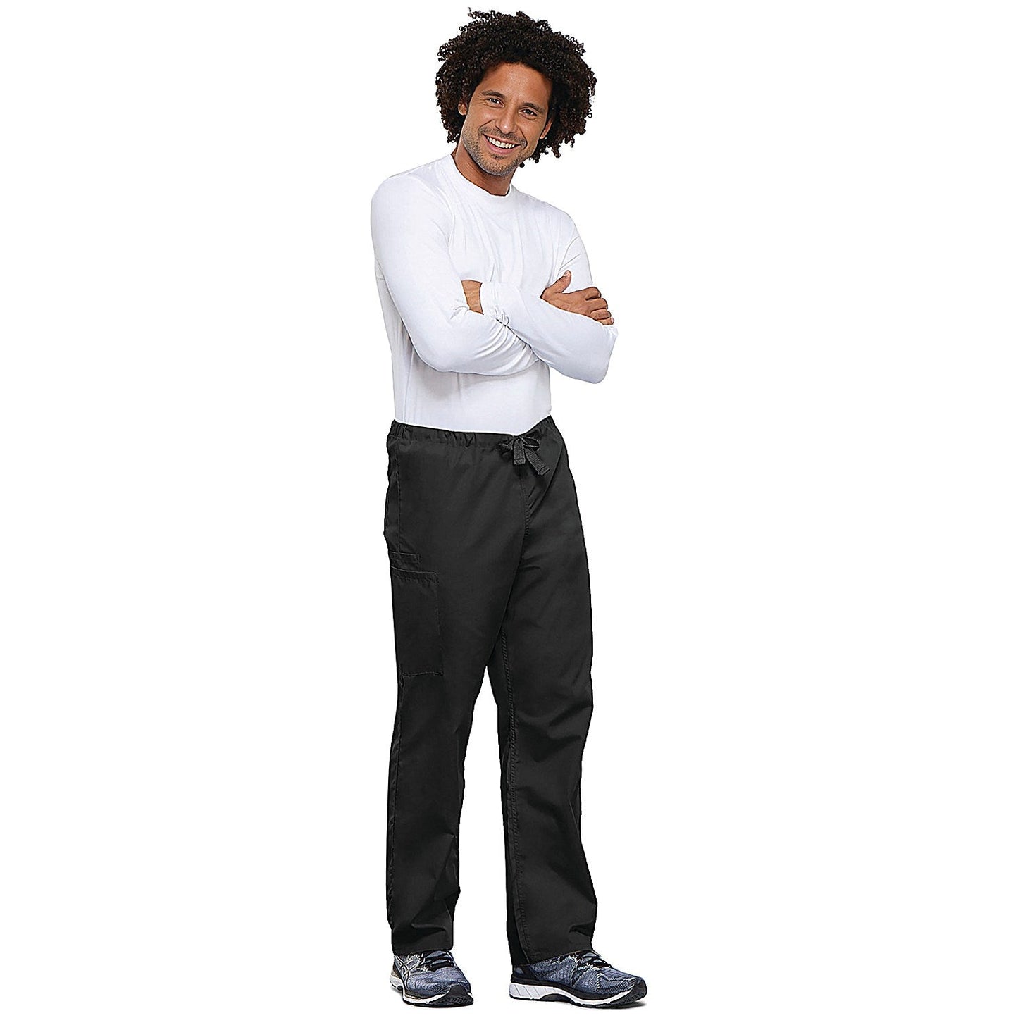 Cherokee Unisex Drawstring Scrub Trousers, Black, XS