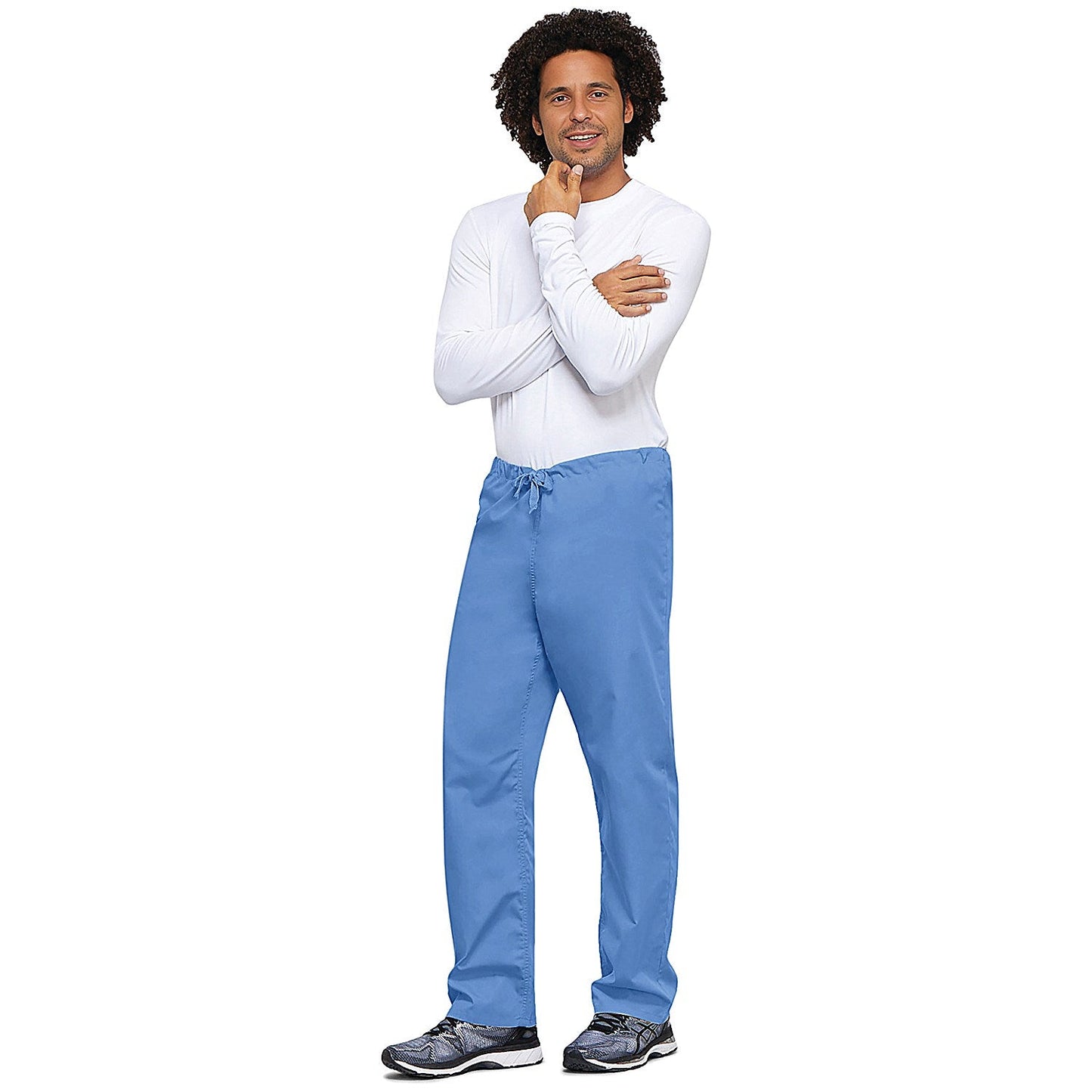 Cherokee Unisex Drawstring Scrub Trousers, Ceil Blue, Medium