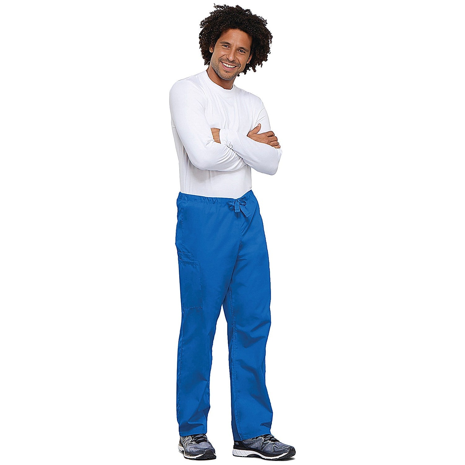 Cherokee Unisex Drawstring Scrub Trousers, Royal Blue, Large Easy2Order : WIS25241