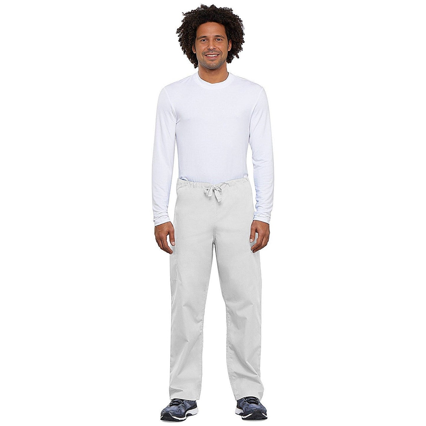 Cherokee 4100 Tall Leg Scrub Trousers, White, 3XL, Regular Leg