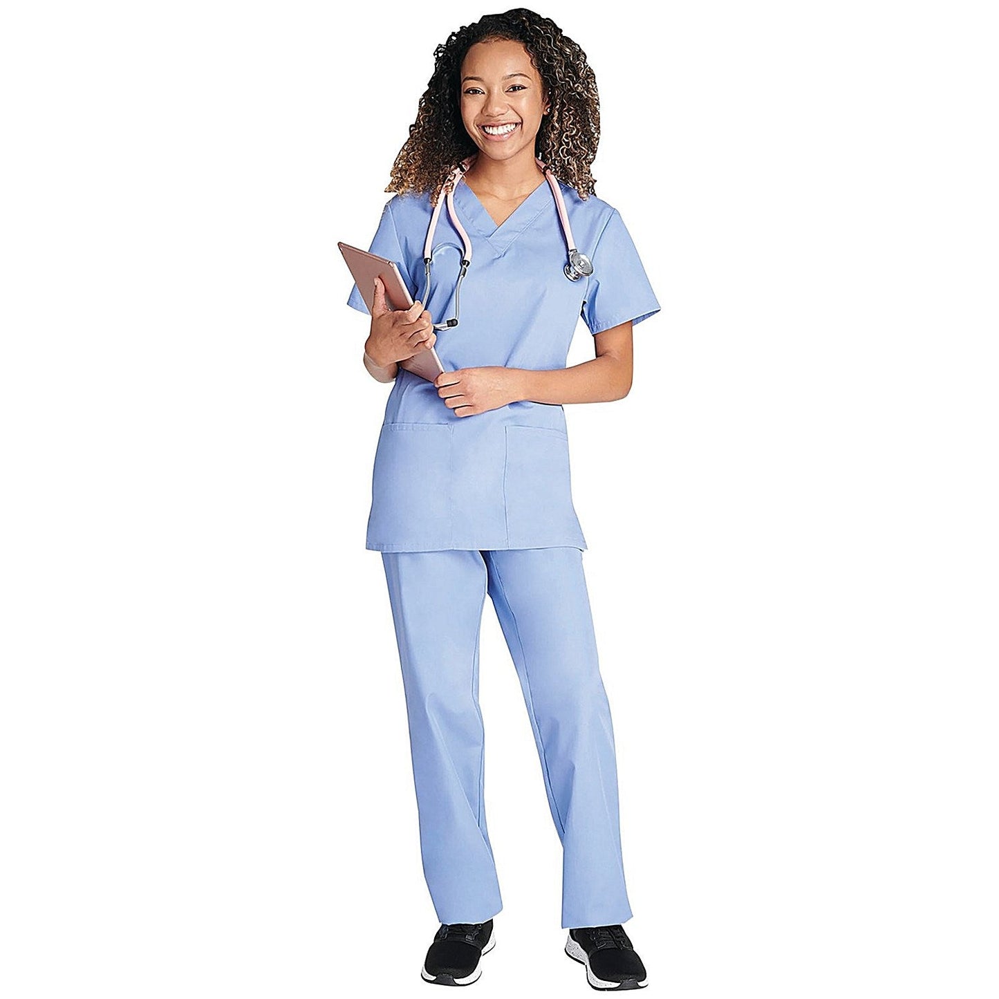 Cherokee WW530C Unisex Scrub Set Top and Trousers, Ceil Blue, Size Large Easy2Order : WIS25297