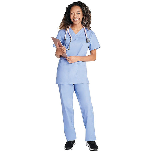 Cherokee WW530C Unisex Scrub Set Top and Trousers, Ceil Blue, Size Medium Easy2Order : WIS25298