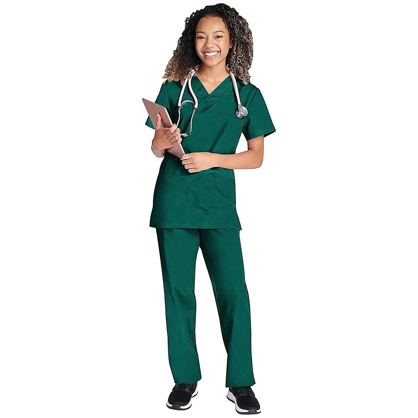 Cherokee WW530C Unisex Scrub Set Top and Trousers, Hunter Green, Size 2XL Easy2Order : WIS25303