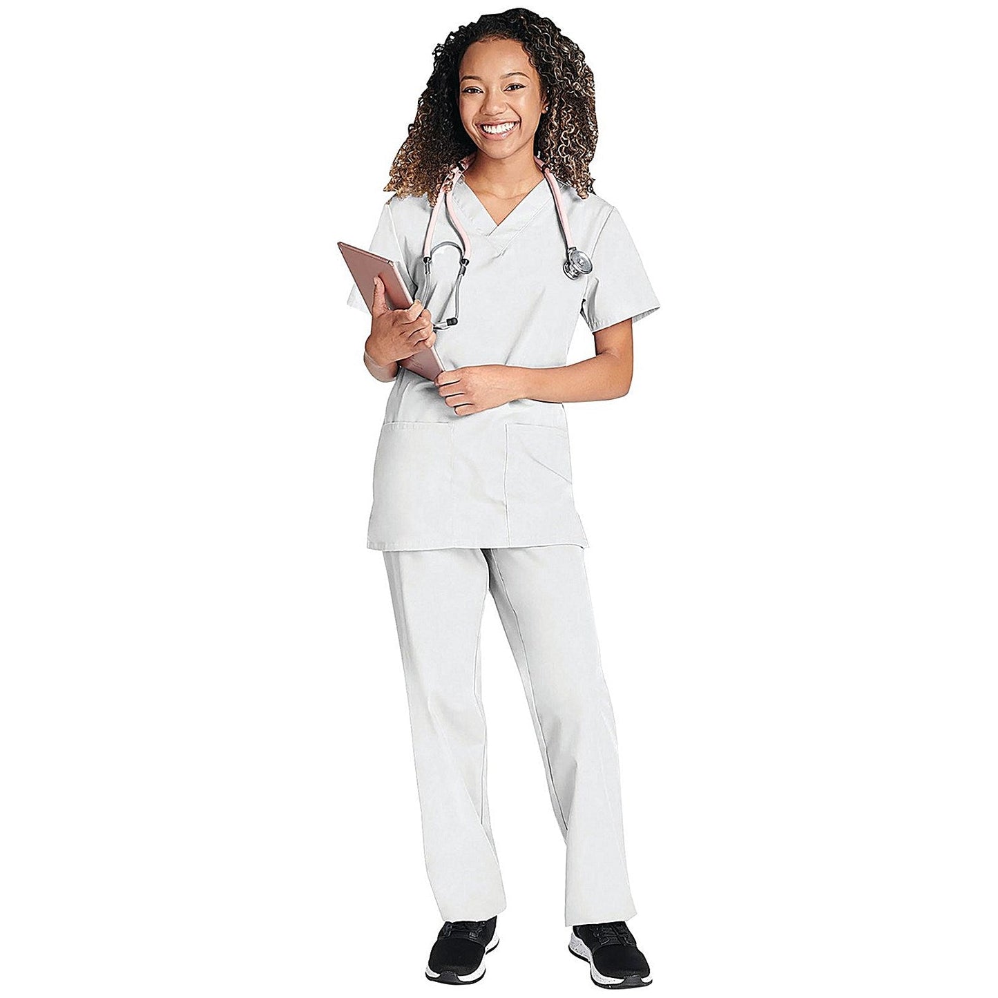 Cherokee WW530C Unisex Scrub Set Top and Trousers, White, Size Small Easy2Order : WIS25339