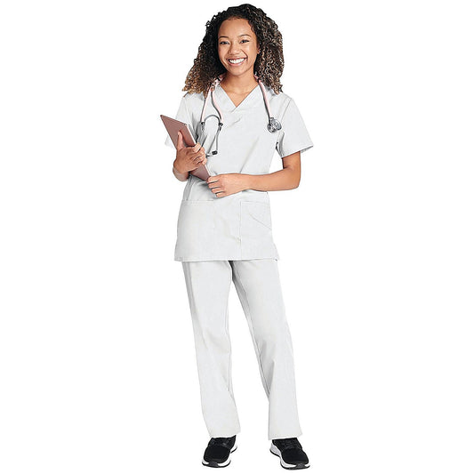 Cherokee WW530C Unisex Scrub Set Top and Trousers, White, Size Small Easy2Order : WIS25339