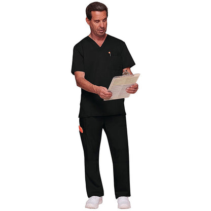 Cherokee Revolution WW670 V Neck Scrub Top, Black, Size XL