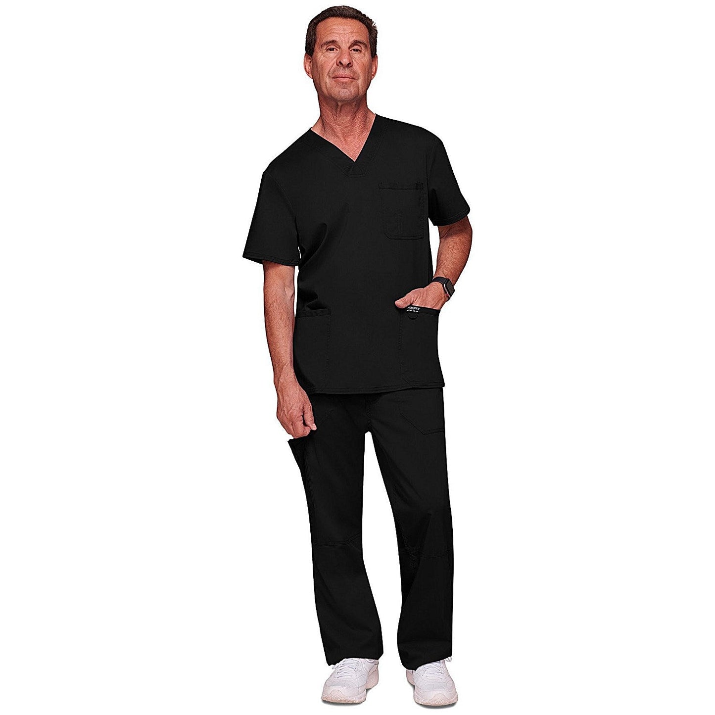 Cherokee Revolution WW670 V Neck Scrub Top, Black, Size XS