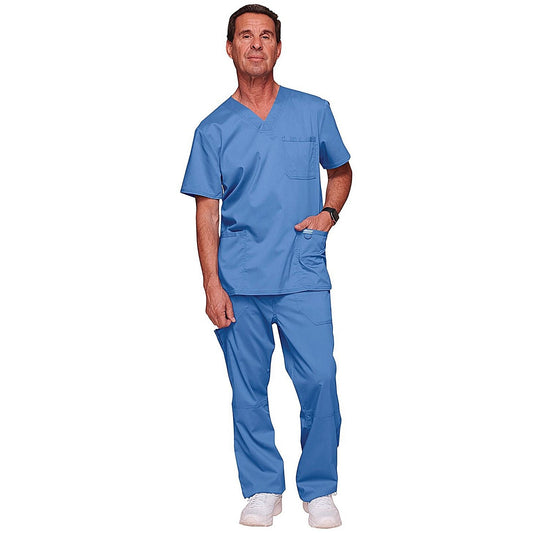 Cherokee Revolution WW670 V Neck Scrub Top, Ceil, Size XL