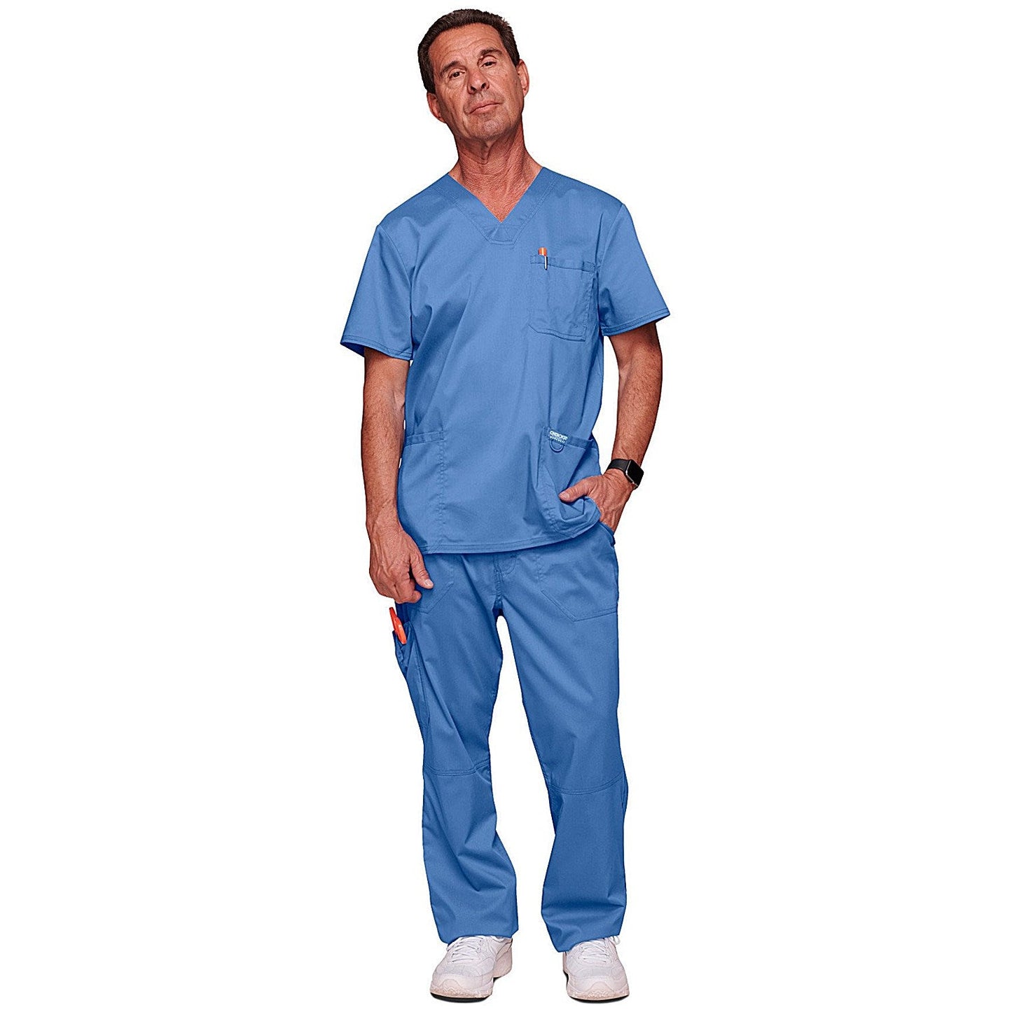 Cherokee Revolution WW670 V Neck Scrub Top, Ceil, Size XL