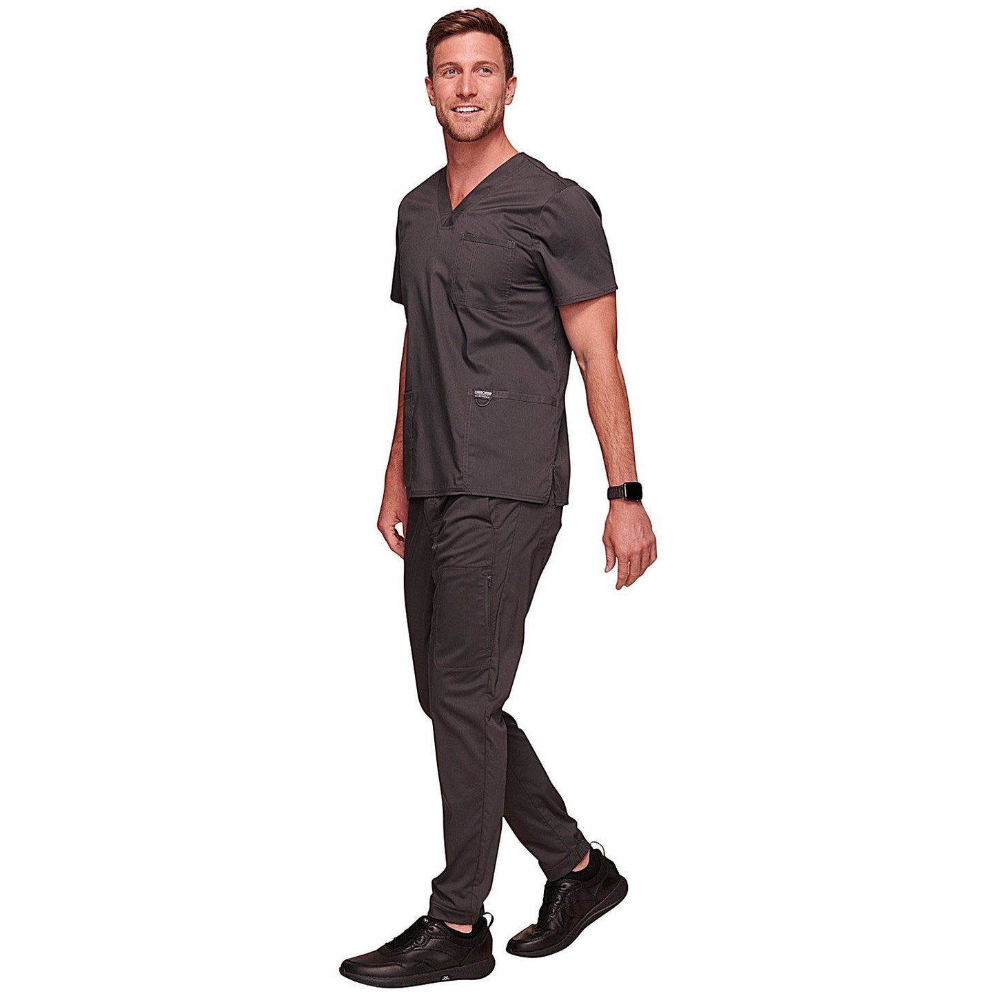 Cherokee Revolution WW670 V Neck Scrub Top, Pewter, Size Large Easy2Order : WIS25369