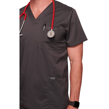 Cherokee Revolution WW670 V Neck Scrub Top, Pewter, Size 2XS