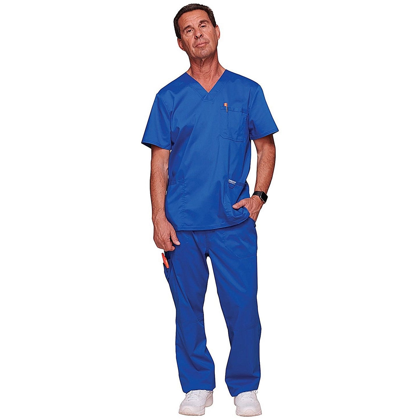 Cherokee Revolution WW670 V Neck Scrub Top, Royal Blue, Size Small
